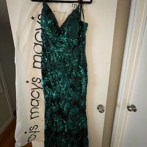 Emerald Green Sequin Evening Dress by Emerald